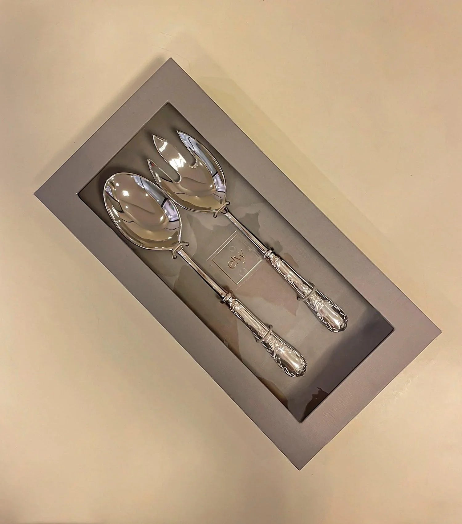 Platina Salad Server set of 2 - Elvy Lifestyle