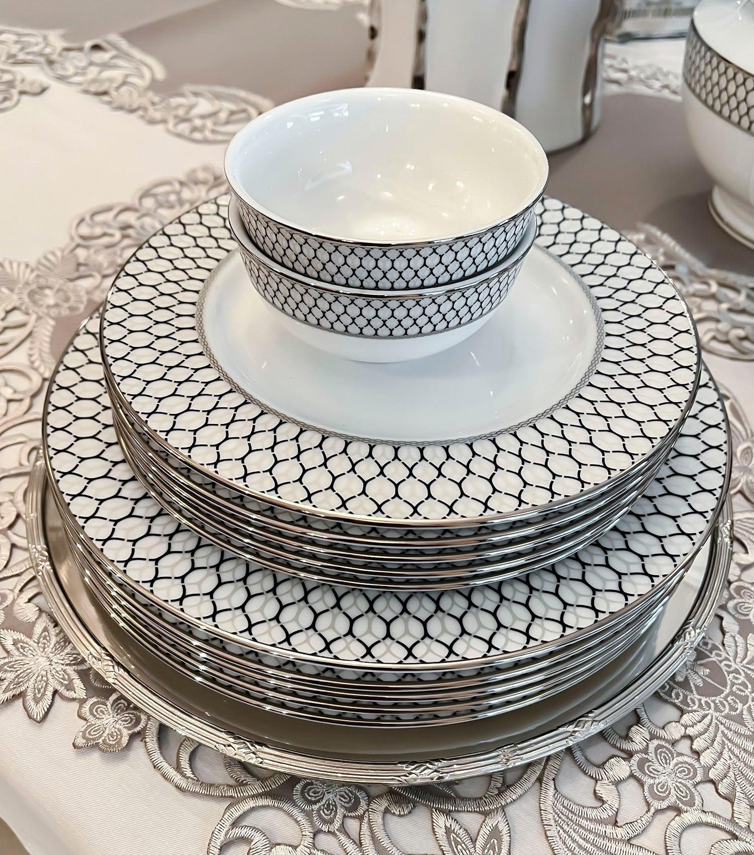 Platine Dinner Set of 22 - Elvy Lifestyle