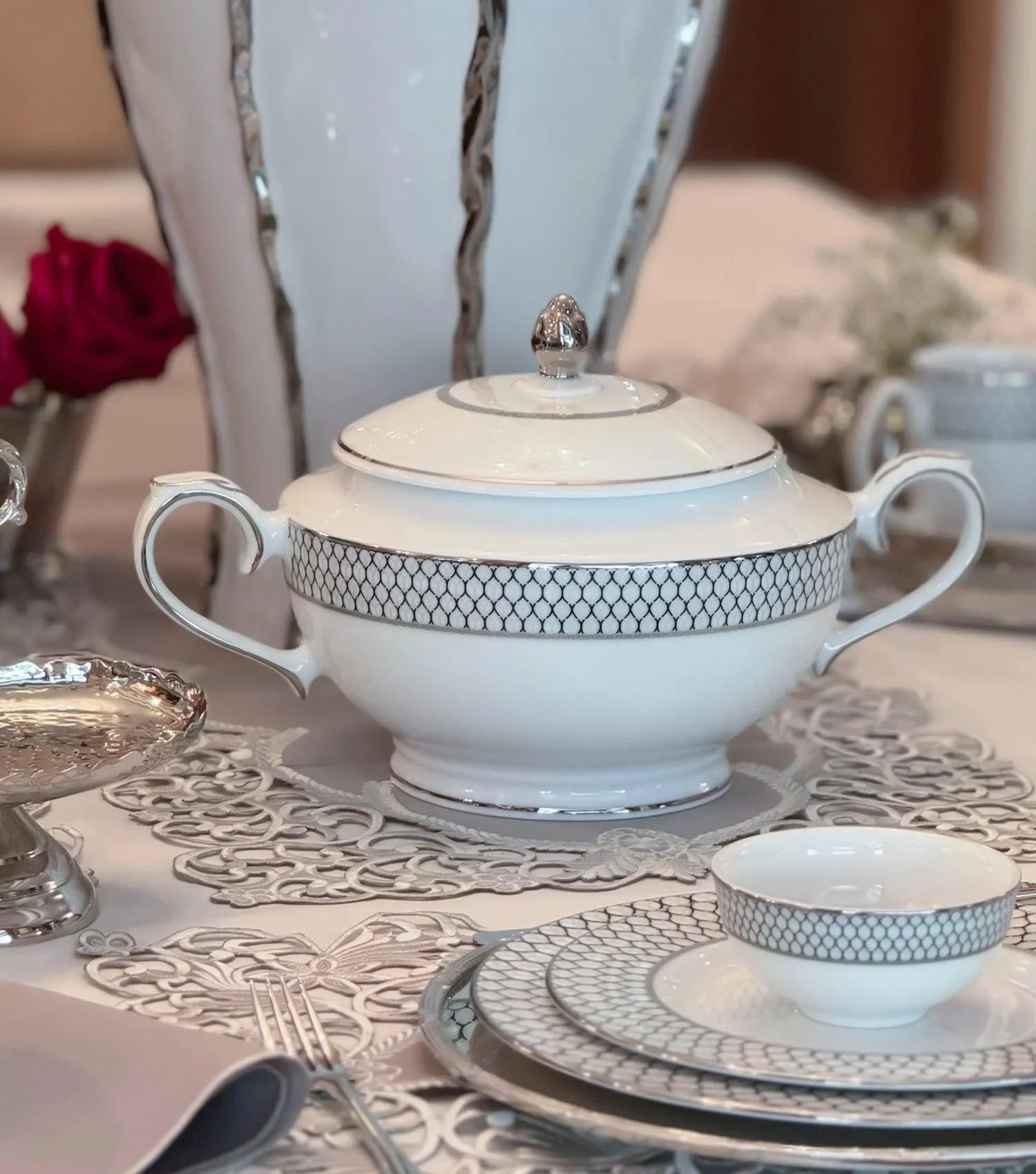 Platine Dinner Set of 22 - Elvy Lifestyle