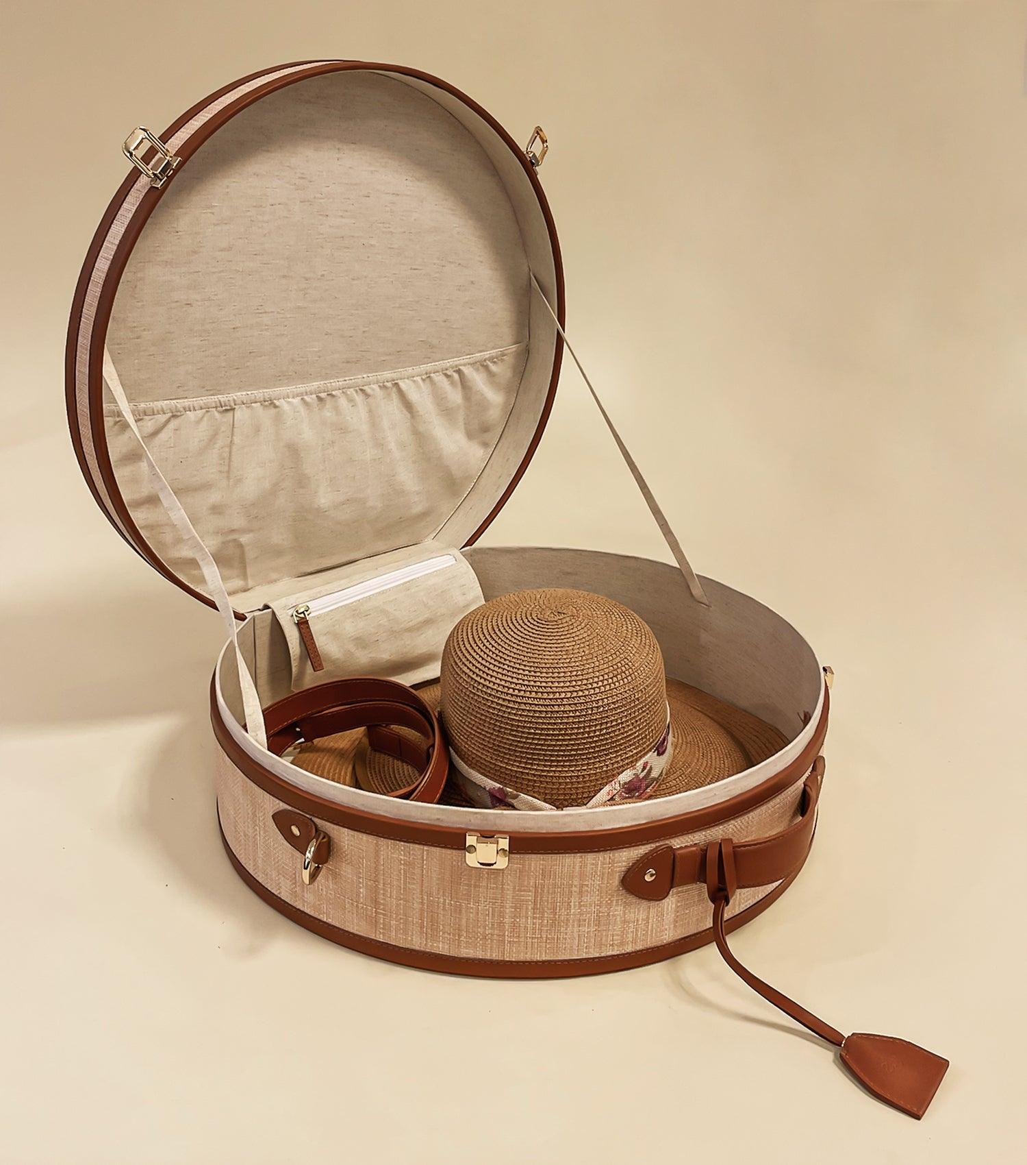 Raffia Hat Box - Elvy Lifestyle