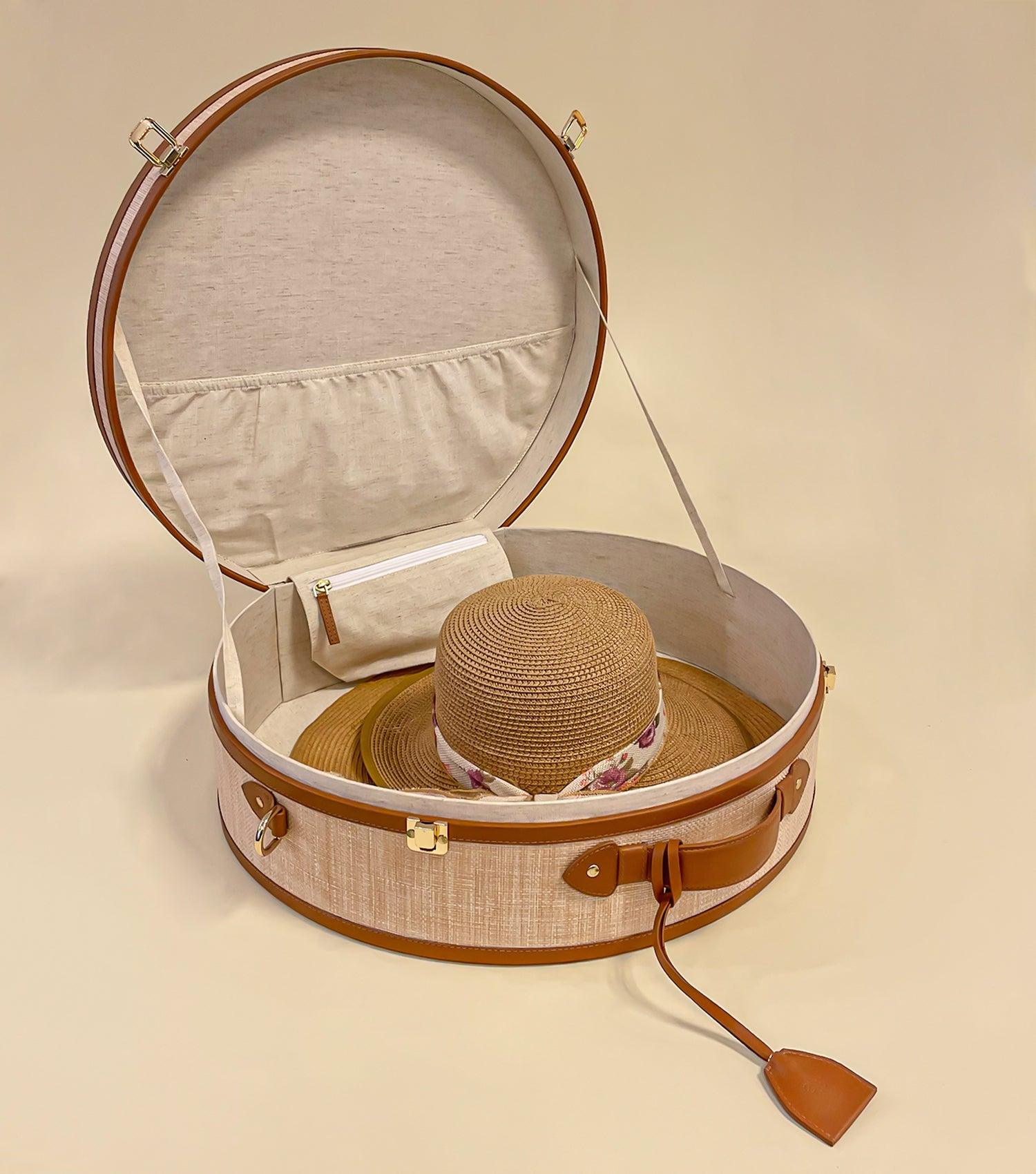 Raffia Hat Box - Elvy Lifestyle