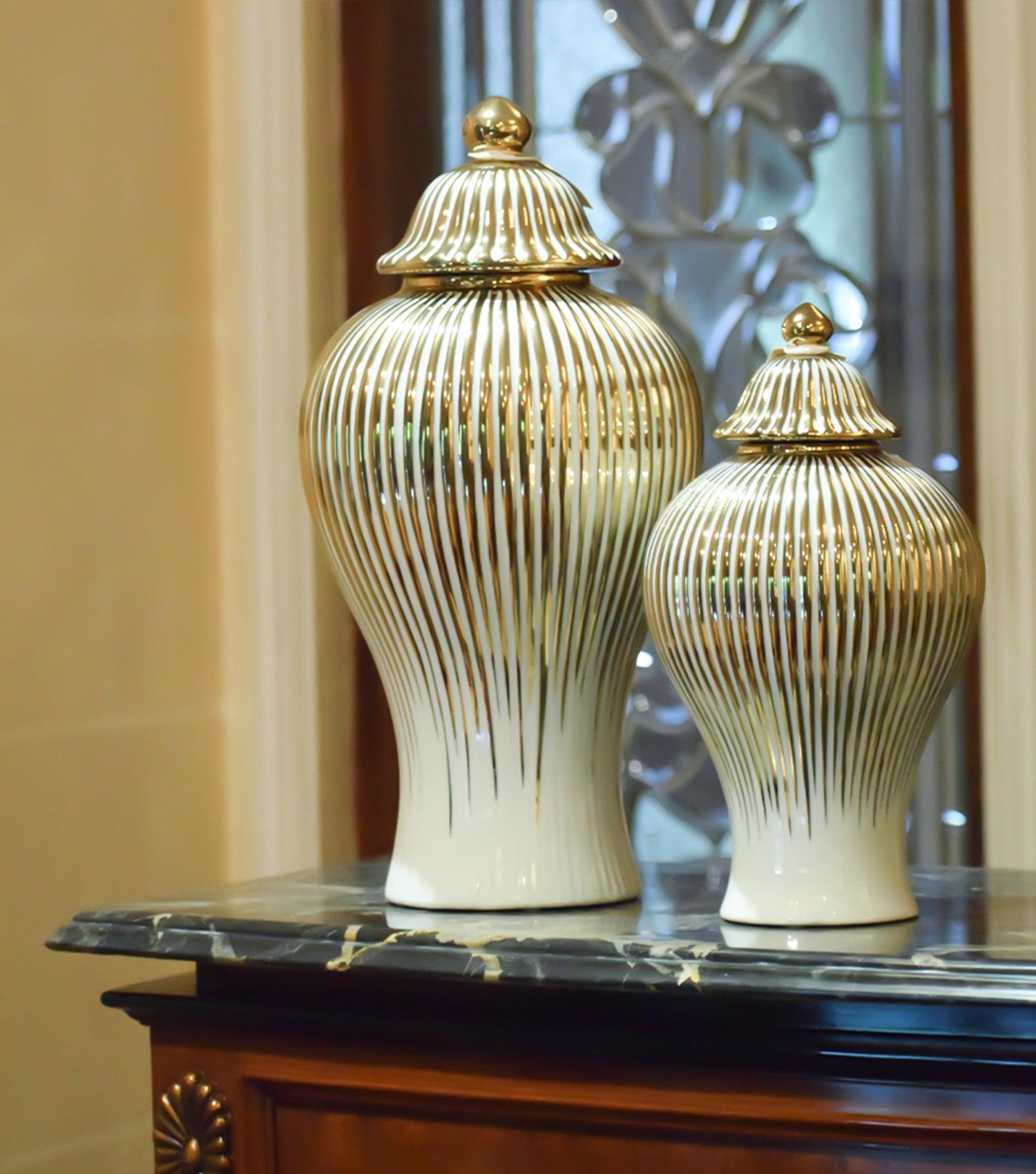 Gilded Serenity Jar Large - Elvy Lifestyle
