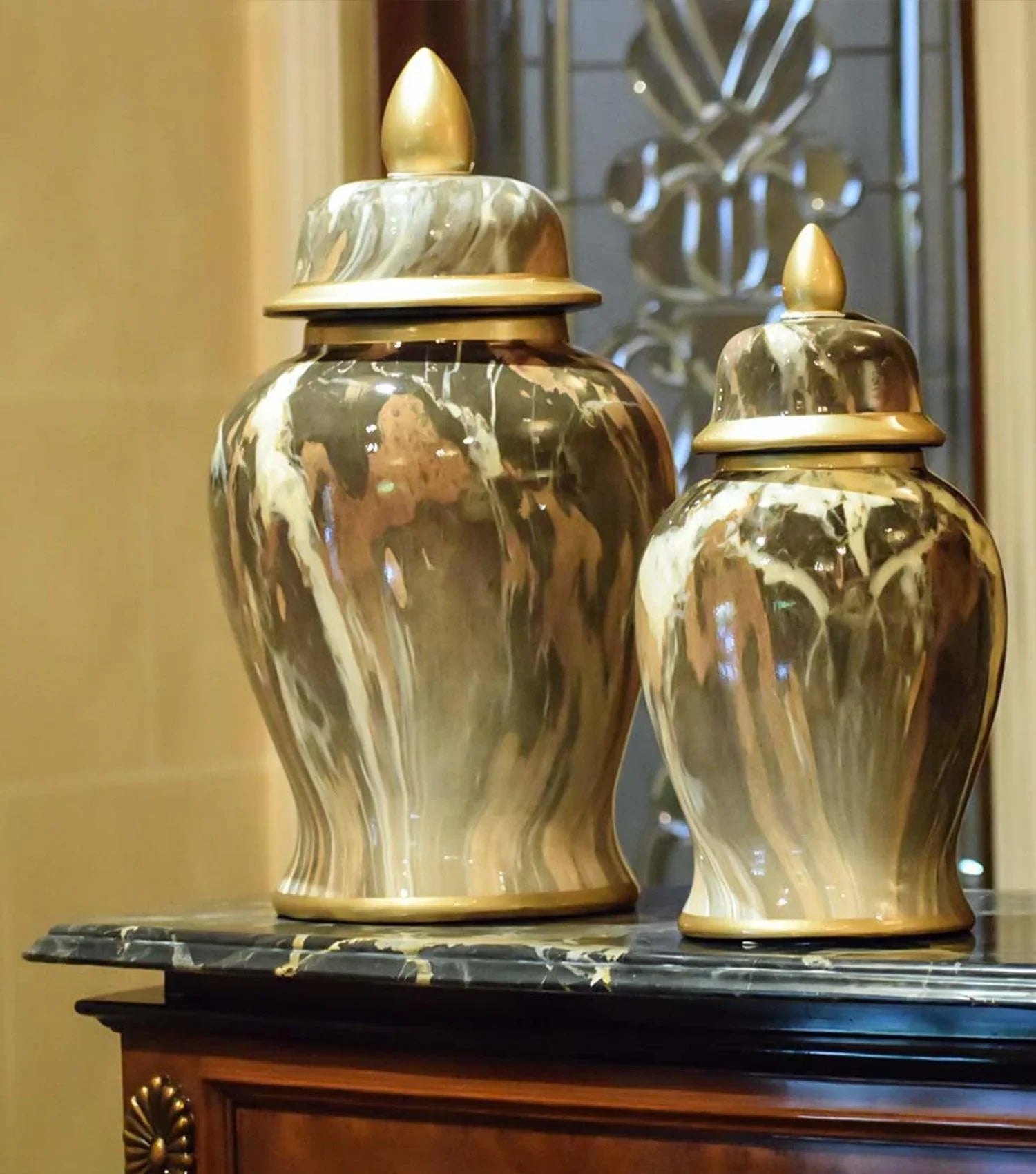 Alabaster Jar Small - Elvy Lifestyle