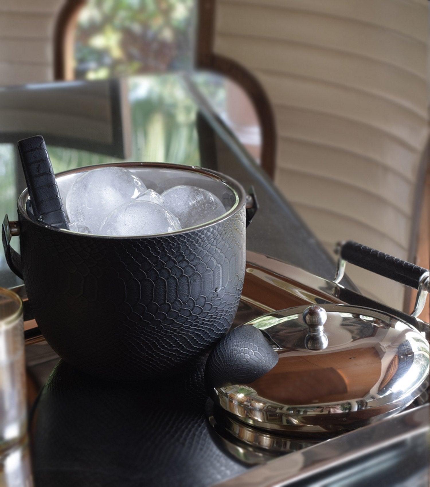 Tuscan Ice bucket small with tong - Elvy Lifestyle