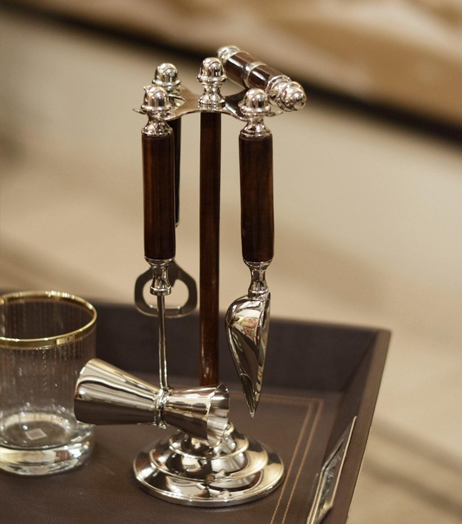 Walnut Bar Tool set - Elvy Lifestyle