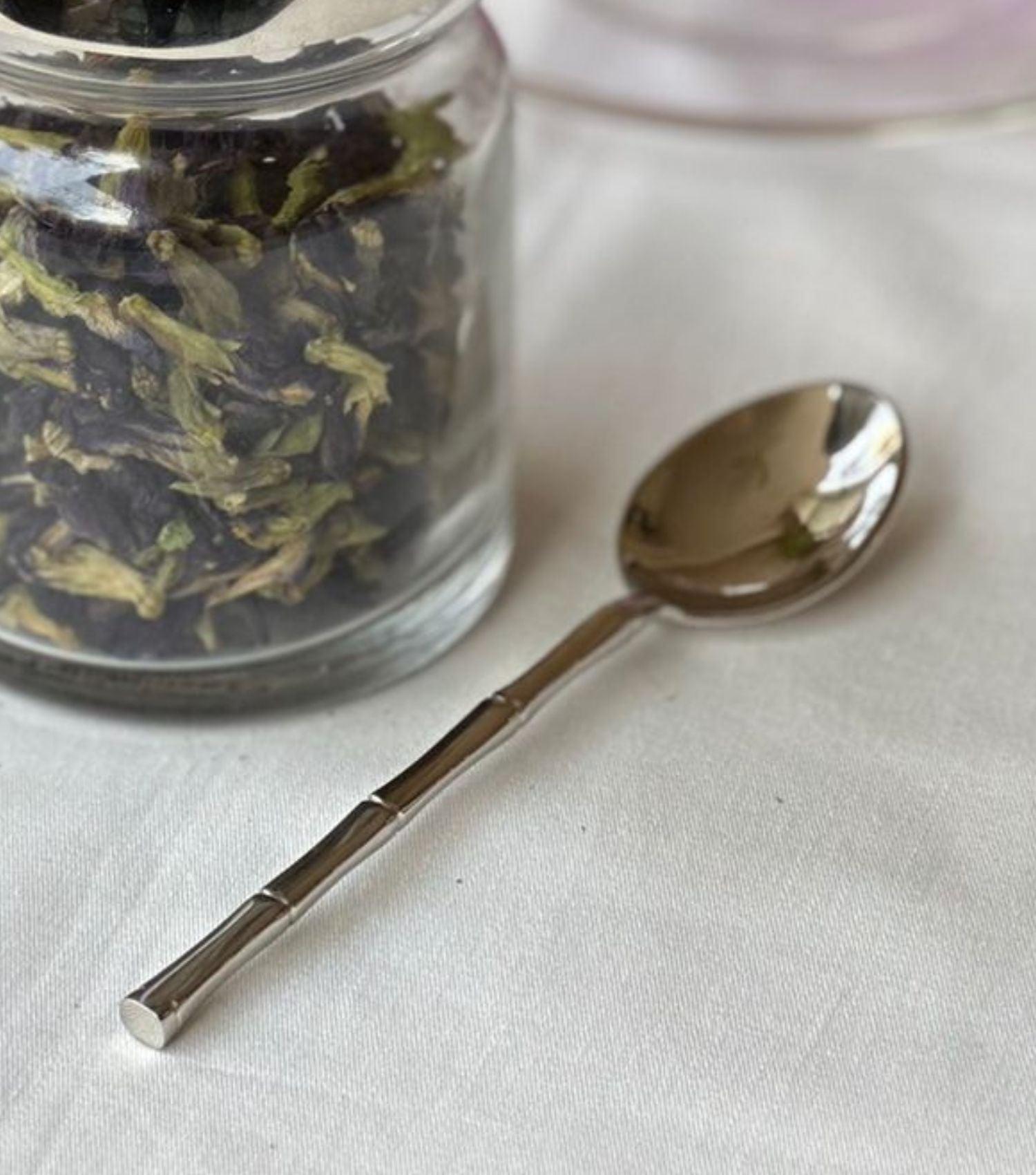 Bamboo Tea Spoon Nickel Set of 6 - Elvy Lifestyle