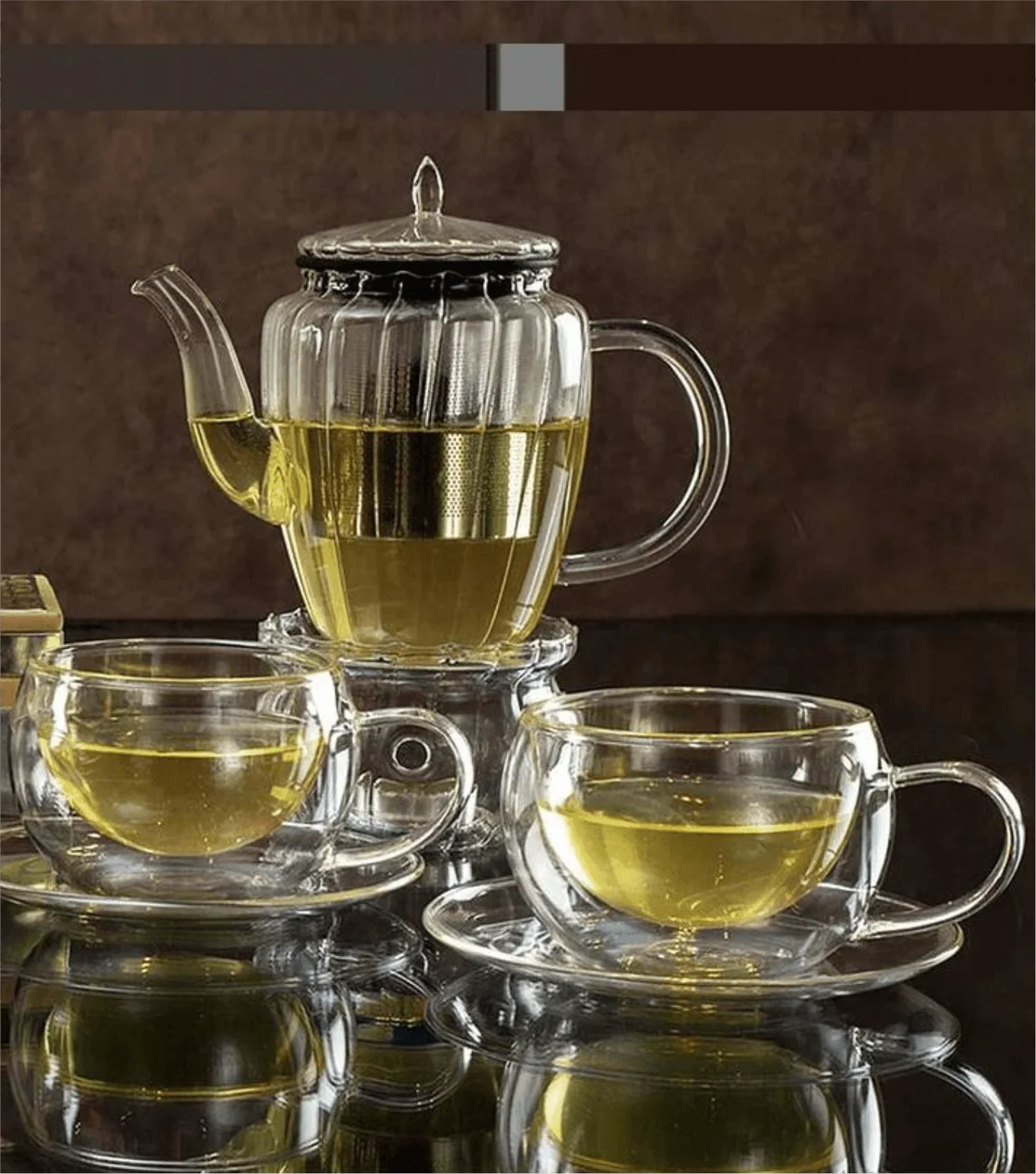 Borosilicate Teapot With warmer - Elvy Lifestyle