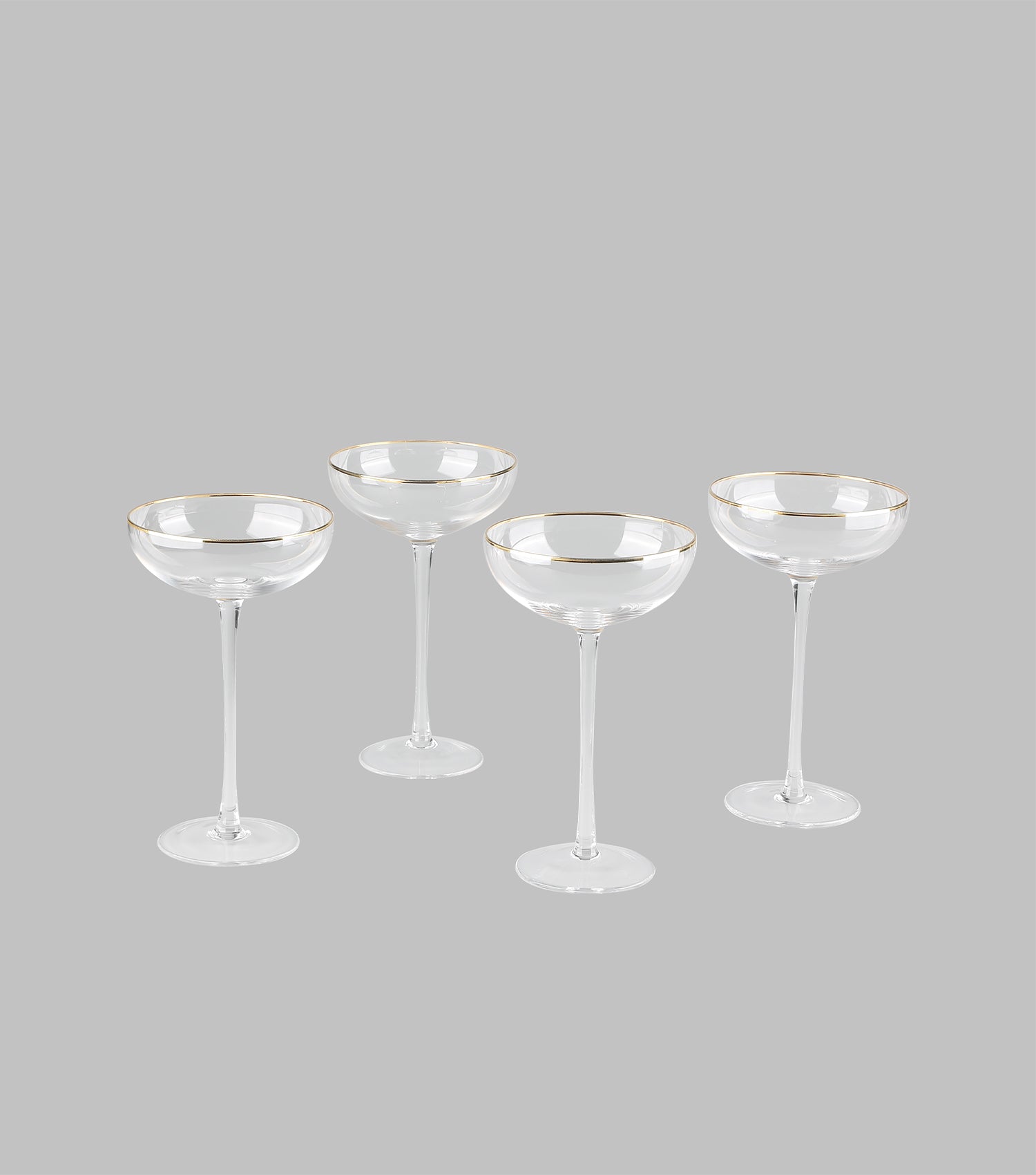 Ridge Craft coupe glass with gold rim
