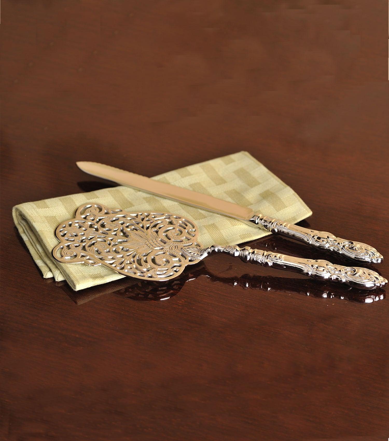 Heritage cake server and knife set - Elvy Lifestyle