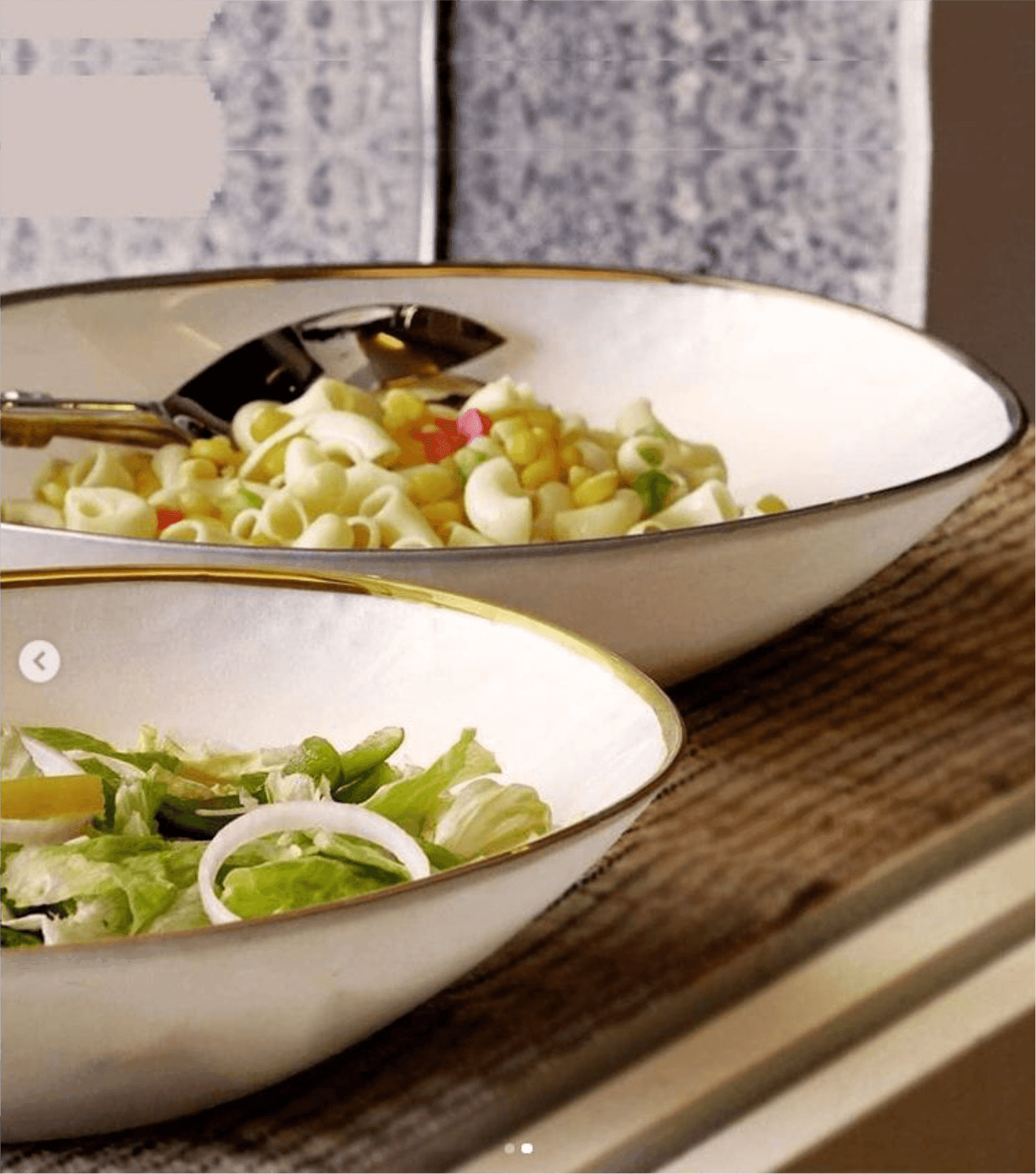 Atlas Serving Bowl Gold Rim - Elvy Lifestyle