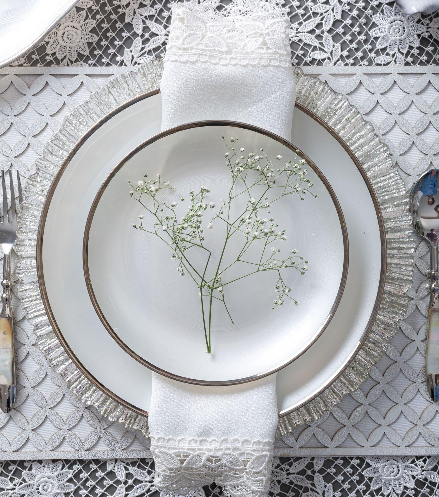 Atlas Charger Plate Silver - Elvy Lifestyle