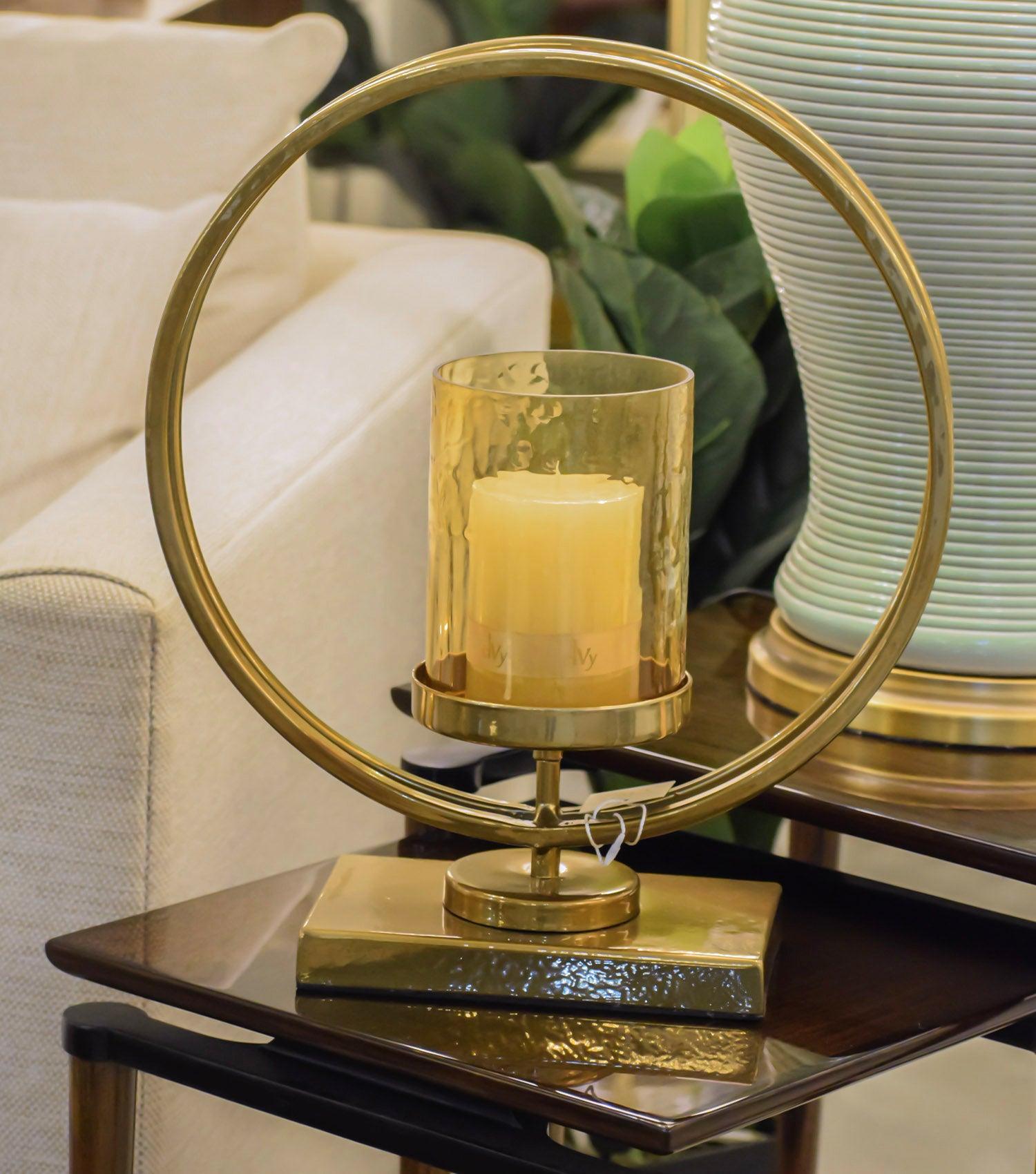 Aureole Candle stand Anq gold - Elvy Lifestyle