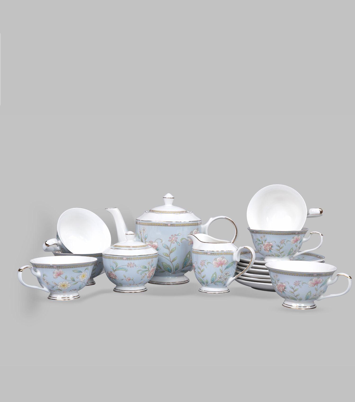Bloom Blue Tea set of 15 - Elvy Lifestyle