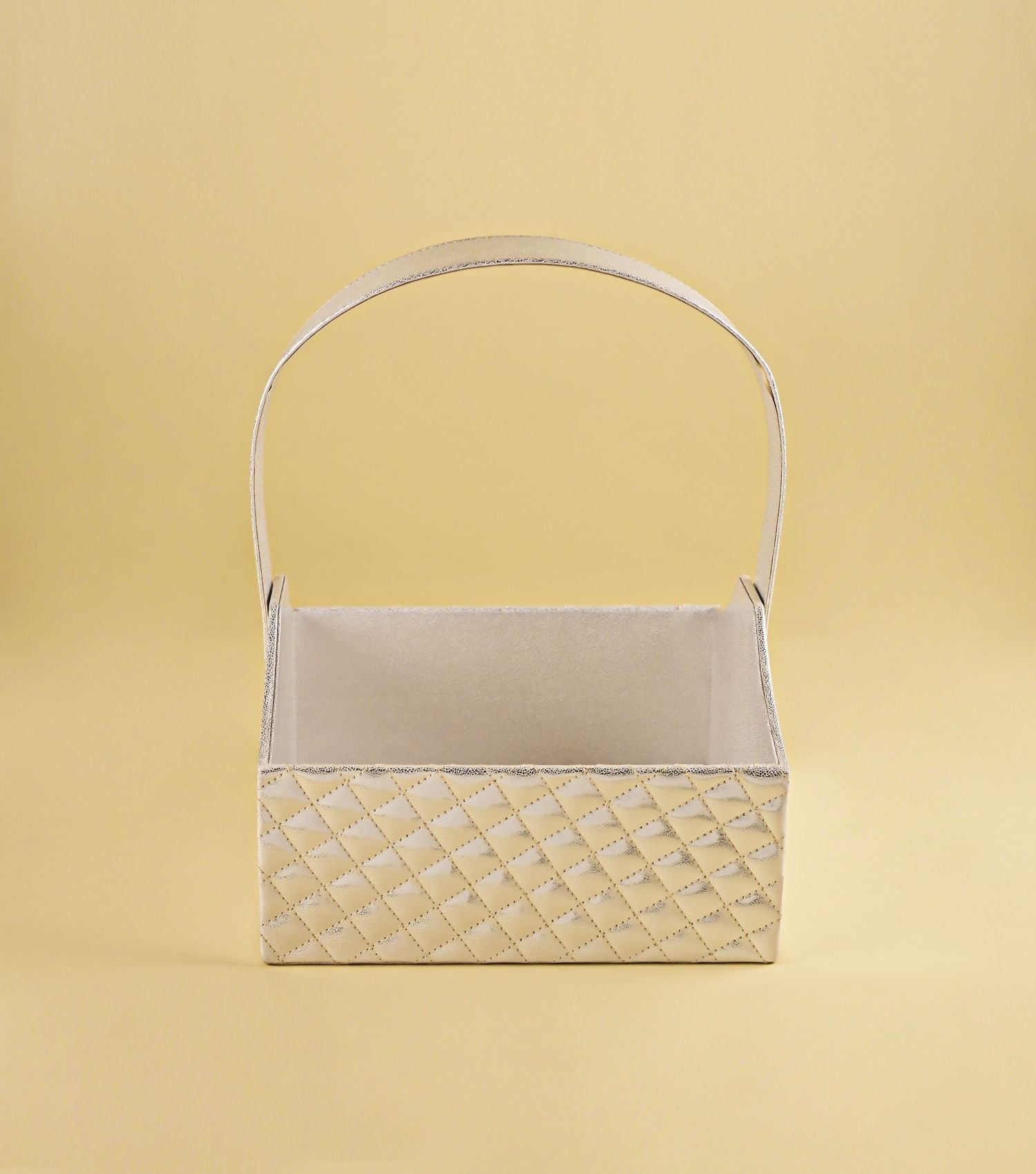 Silver quilted tote