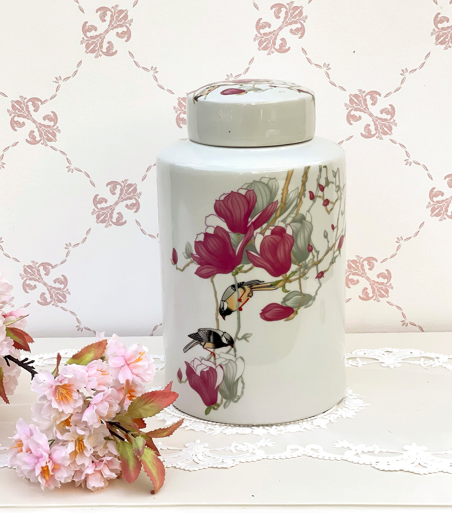 Magnolia Printed Jar - Elvy Lifestyle