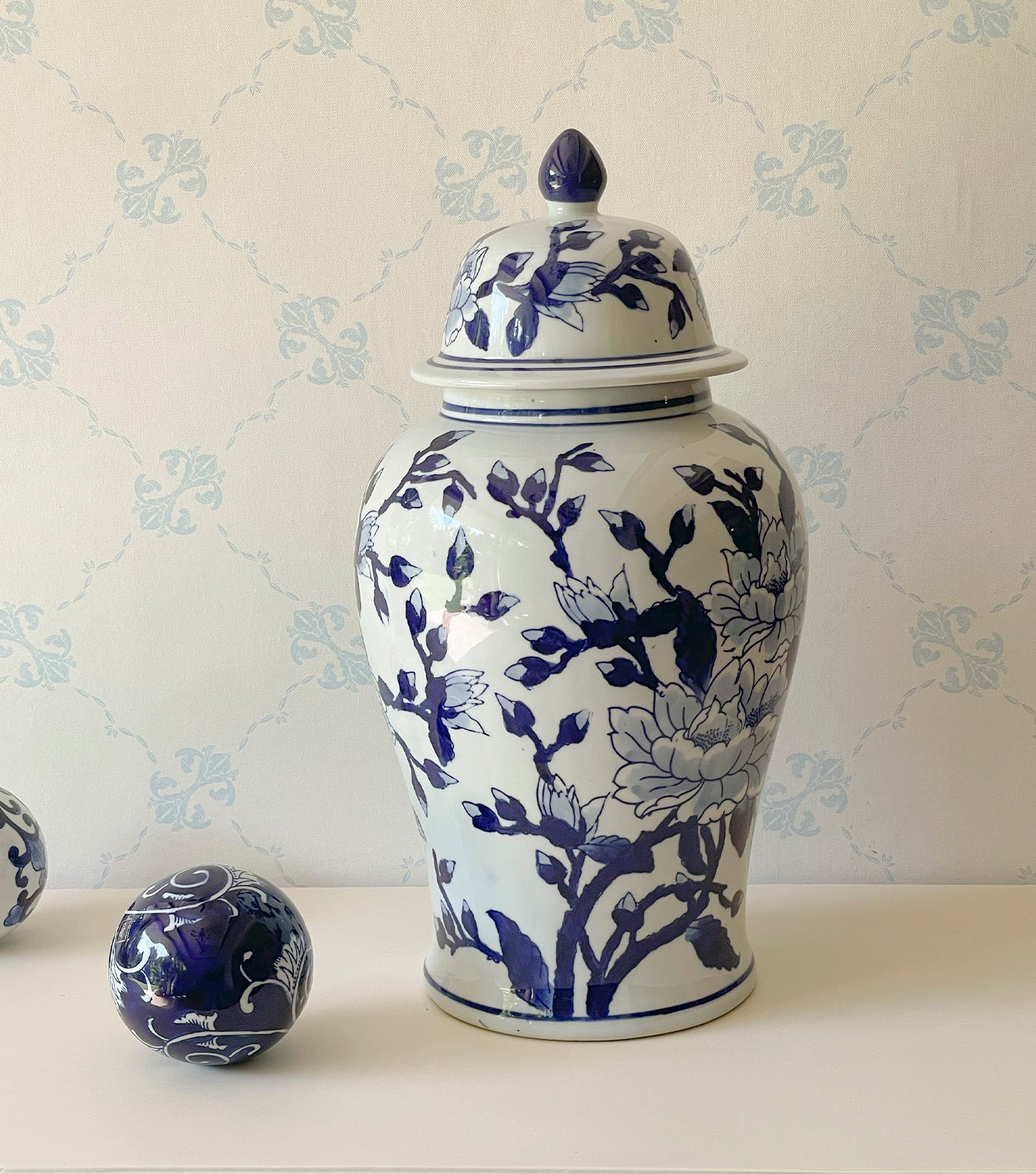 Azul Floral Ginger Jar