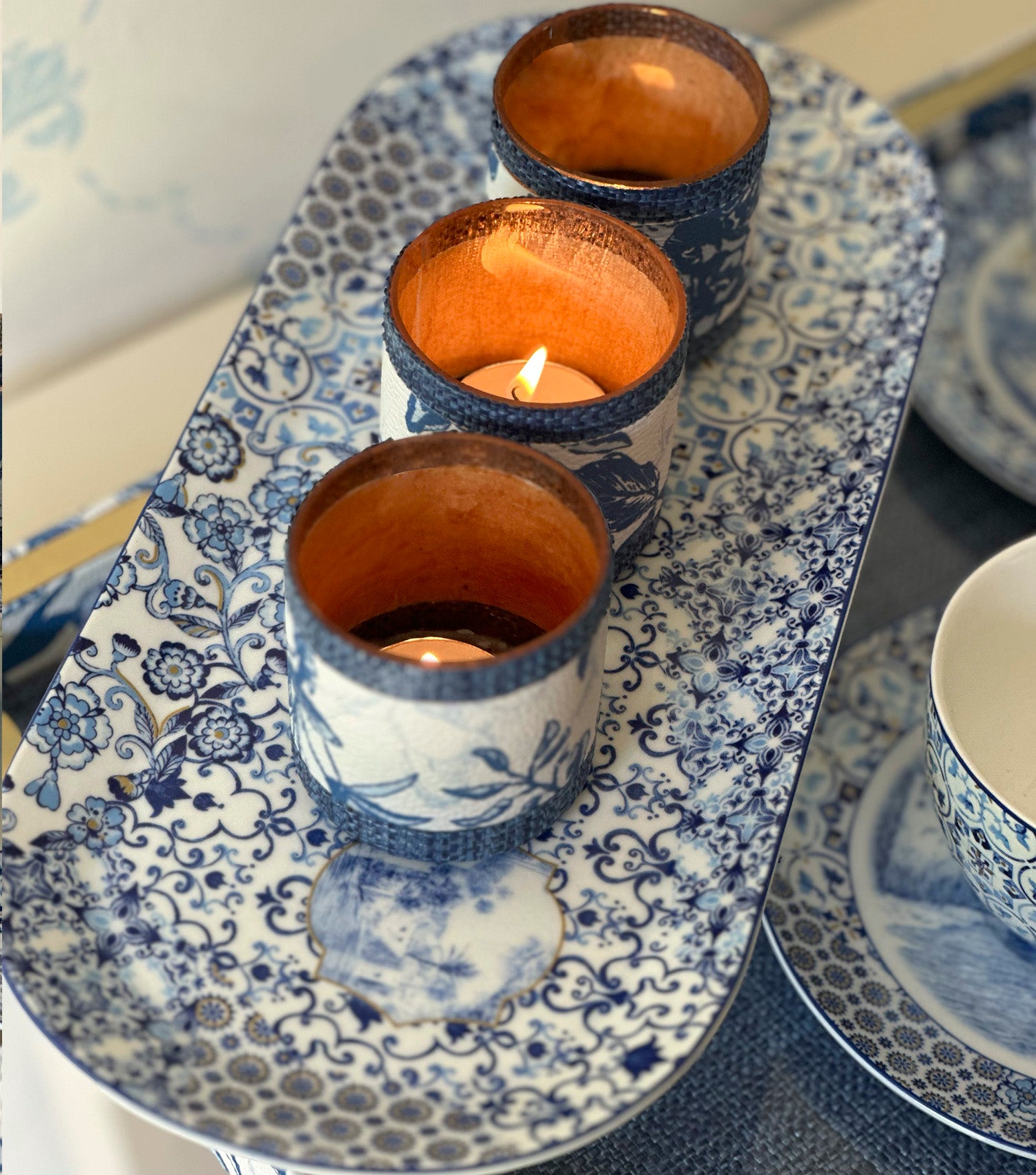 Indigo Oval Platter