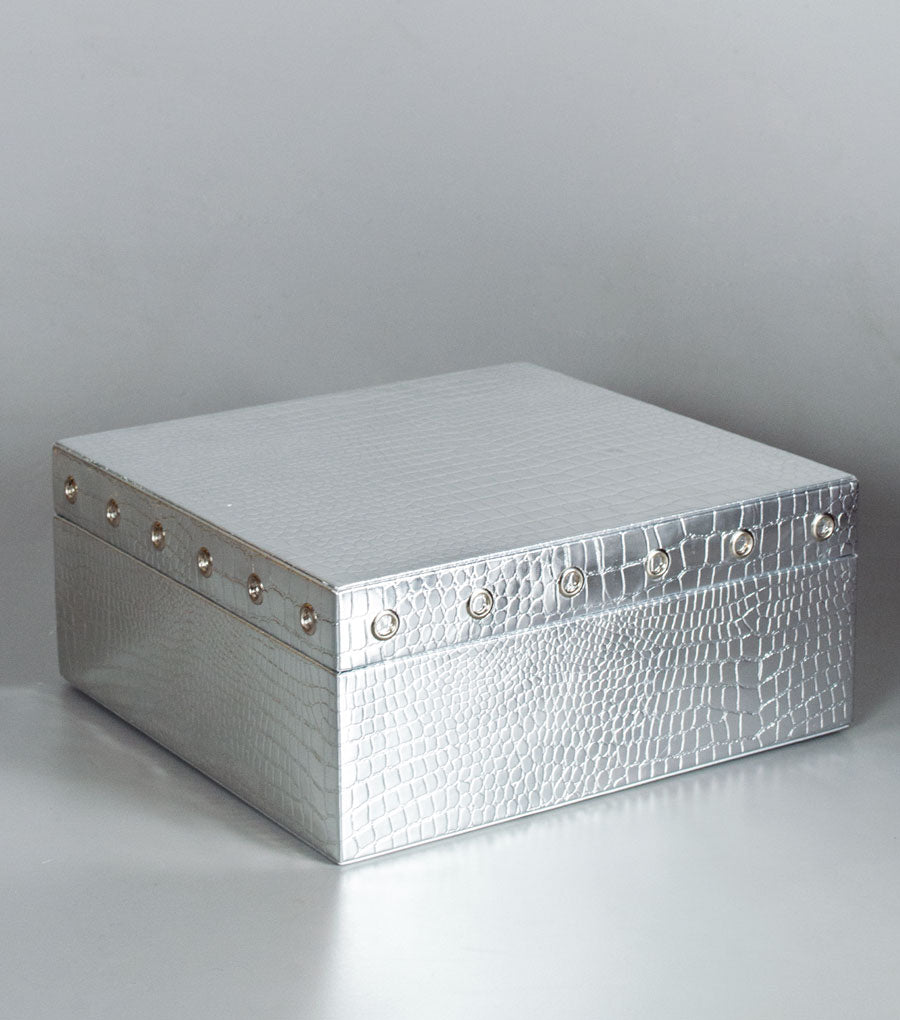 Square Storage Box Small Silver