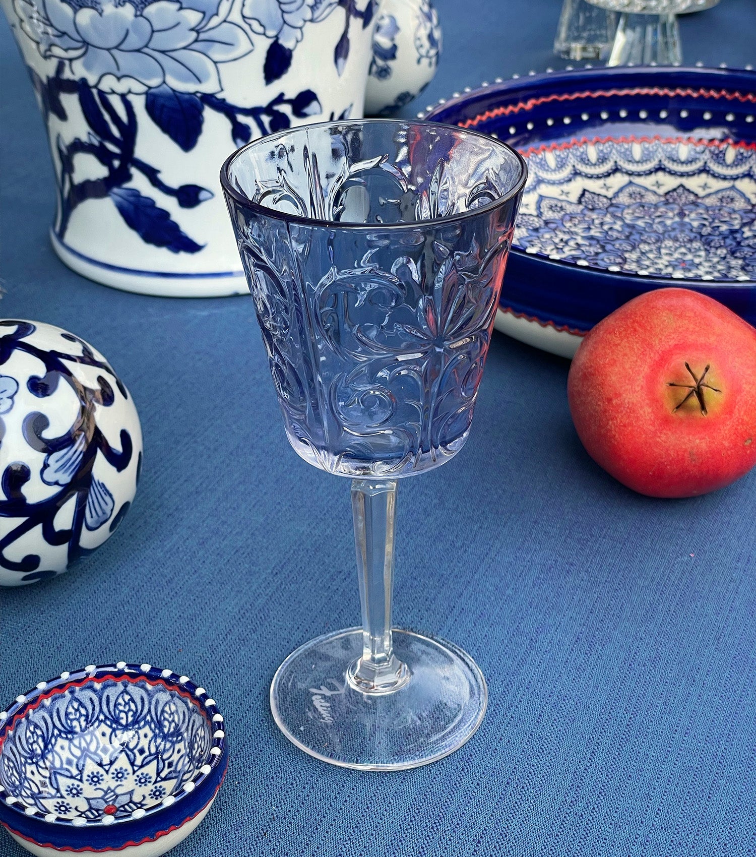 Goblet Barocco Blue set of 6 - Elvy Lifestyle