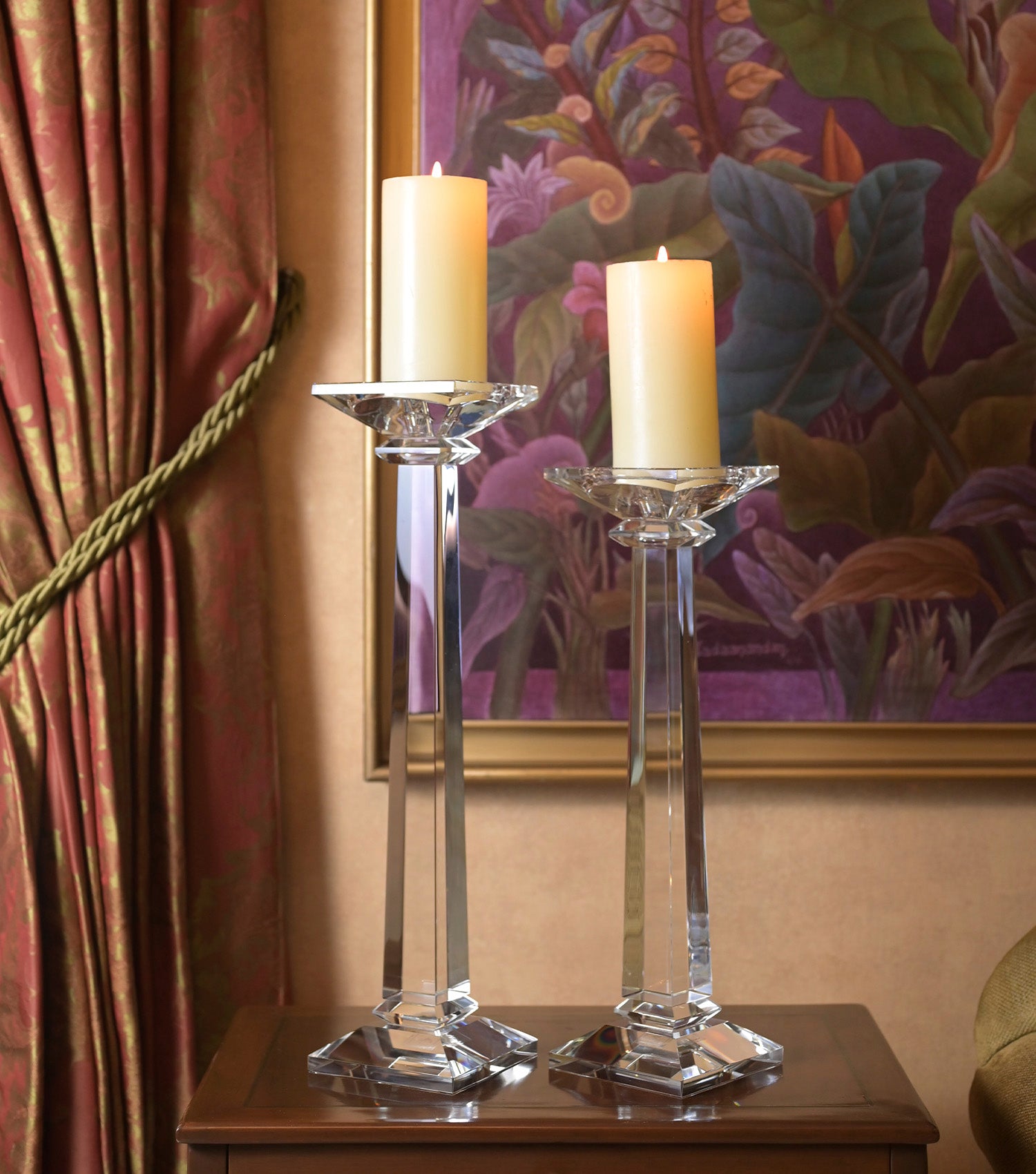 Crystal Pillar Candle Stand Large