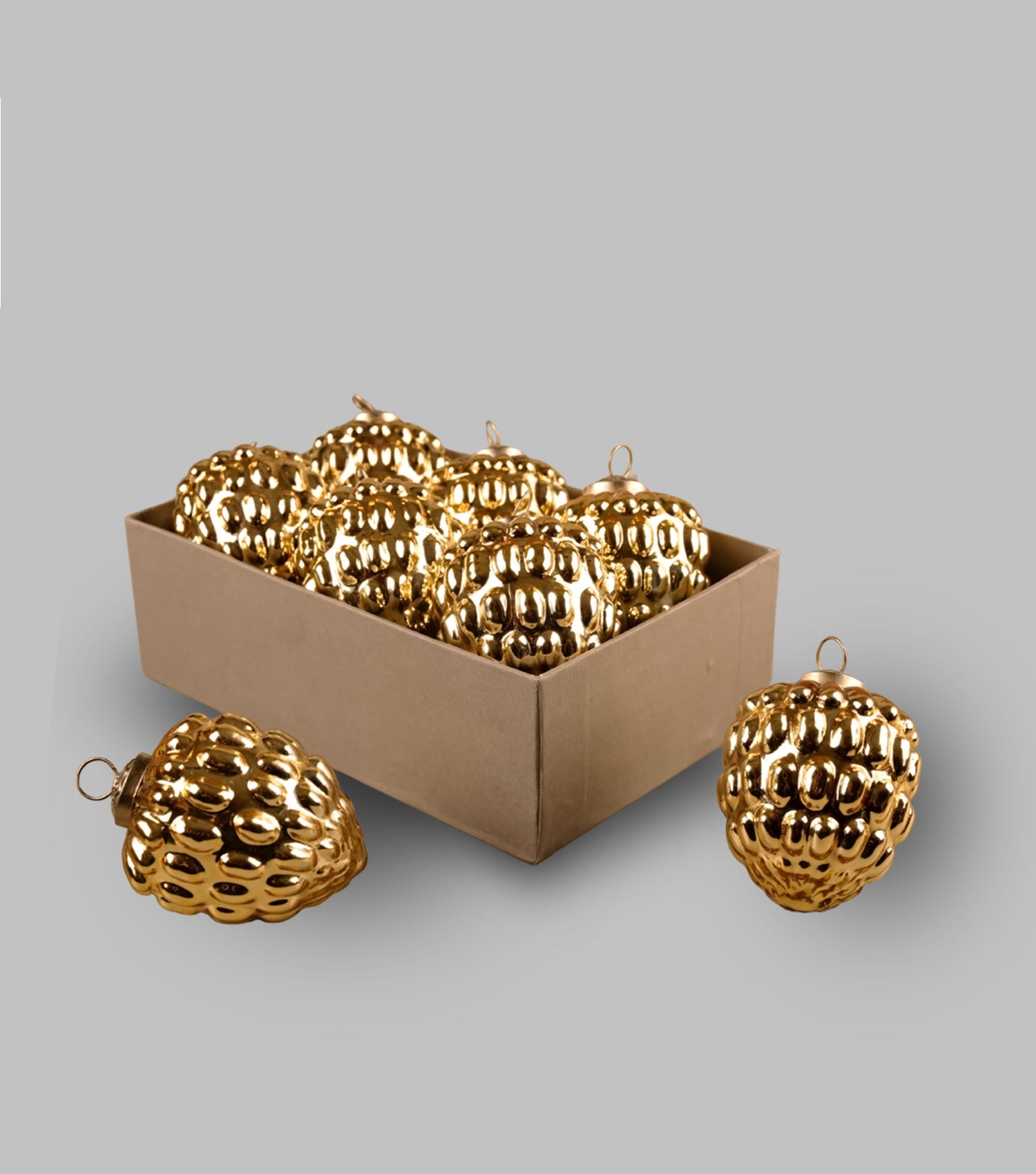 Christmas ornament gold set of 6
