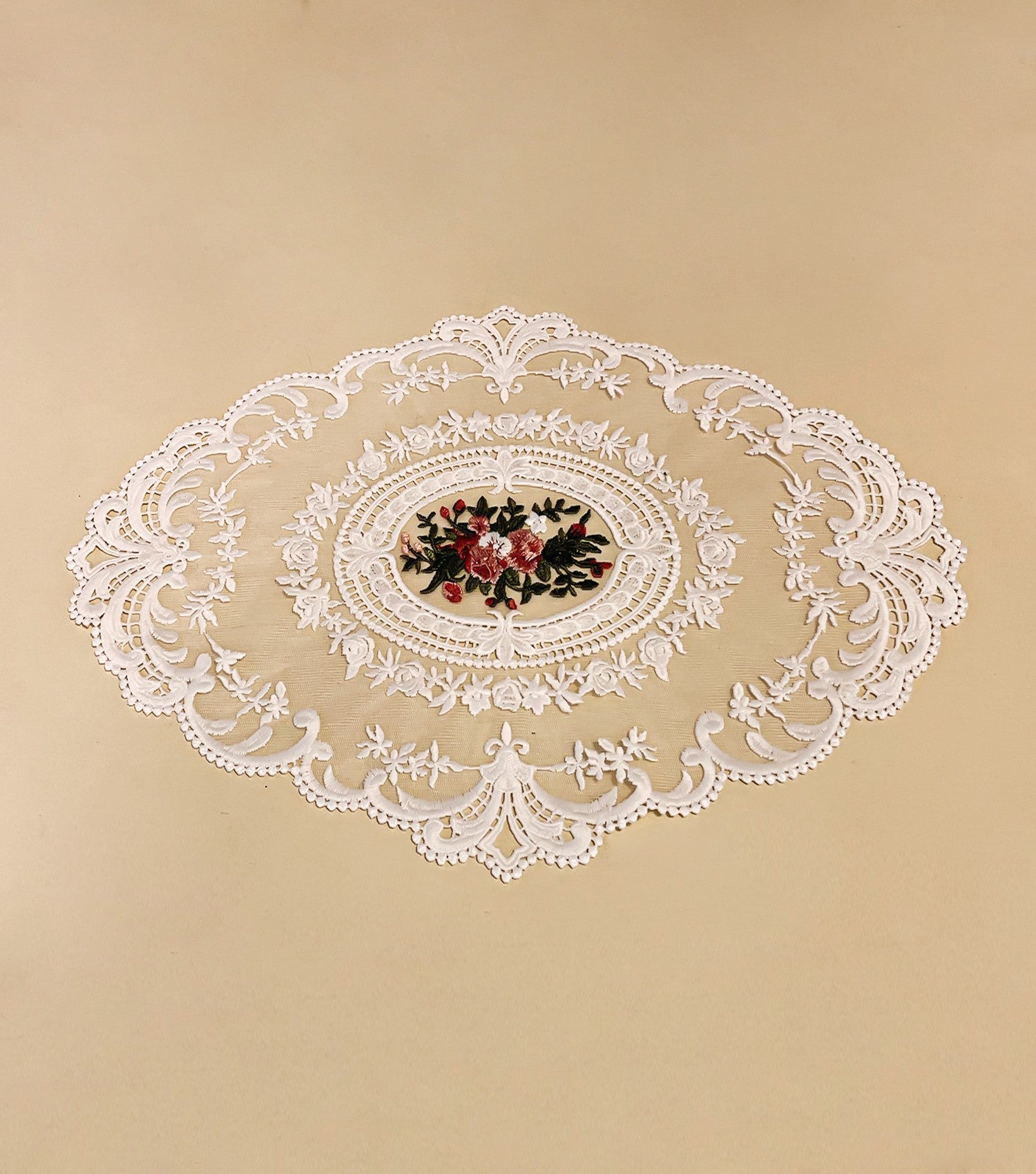 Jardin Oval Placemat White - Elvy Lifestyle