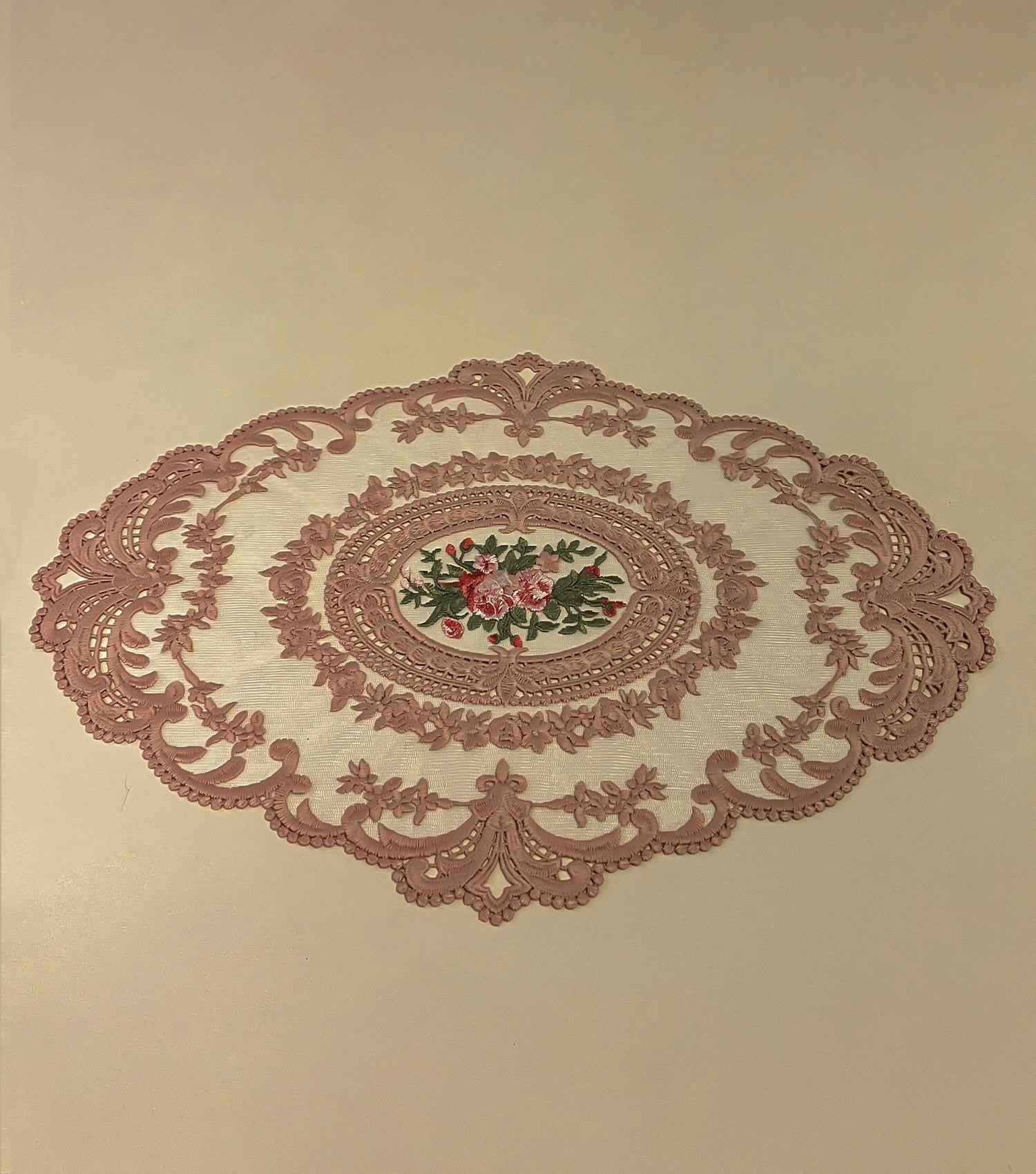 Jardin Oval Placemat Pink - Elvy Lifestyle