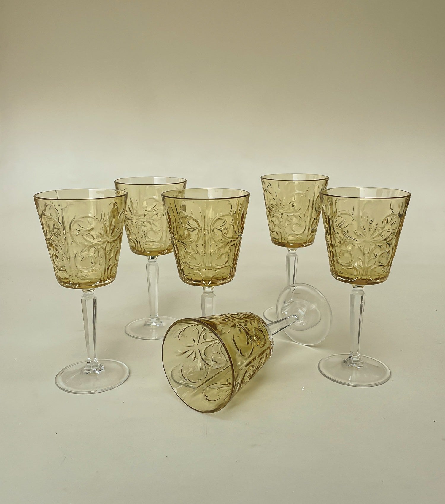 Goblet Barocco Amber set of 6