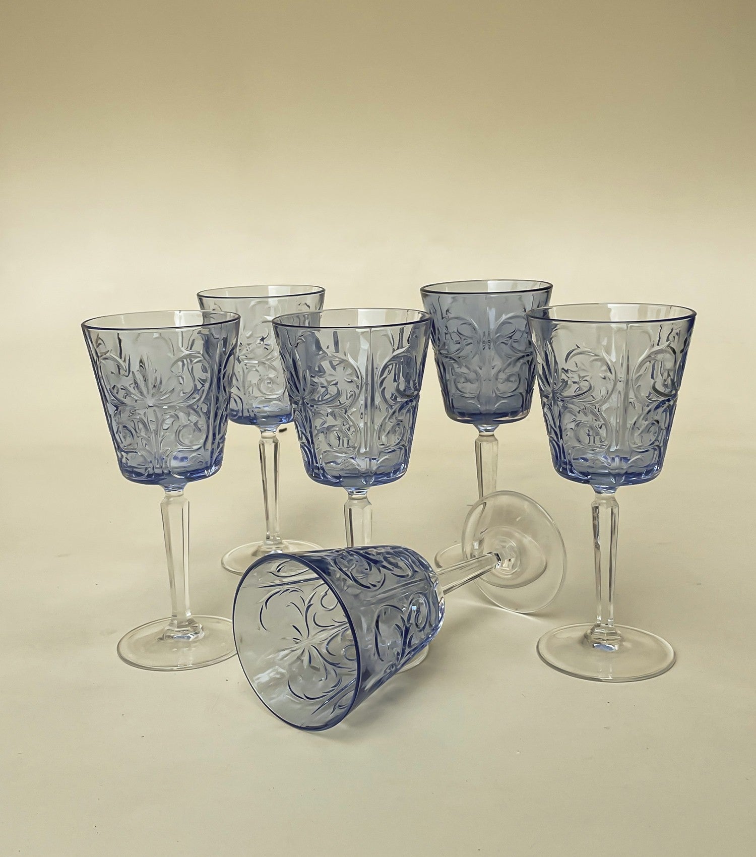 Goblet Barocco Blue set of 6 - Elvy Lifestyle