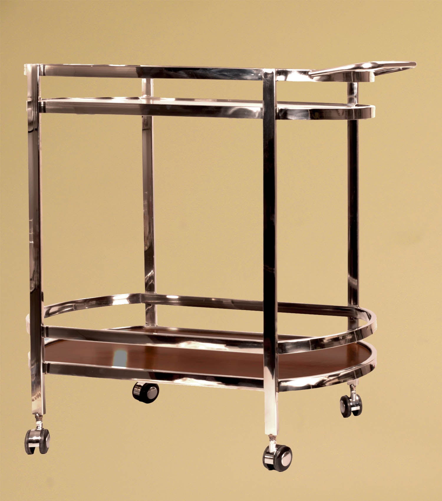 Walnut Bar Trolley - Elvy Lifestyle