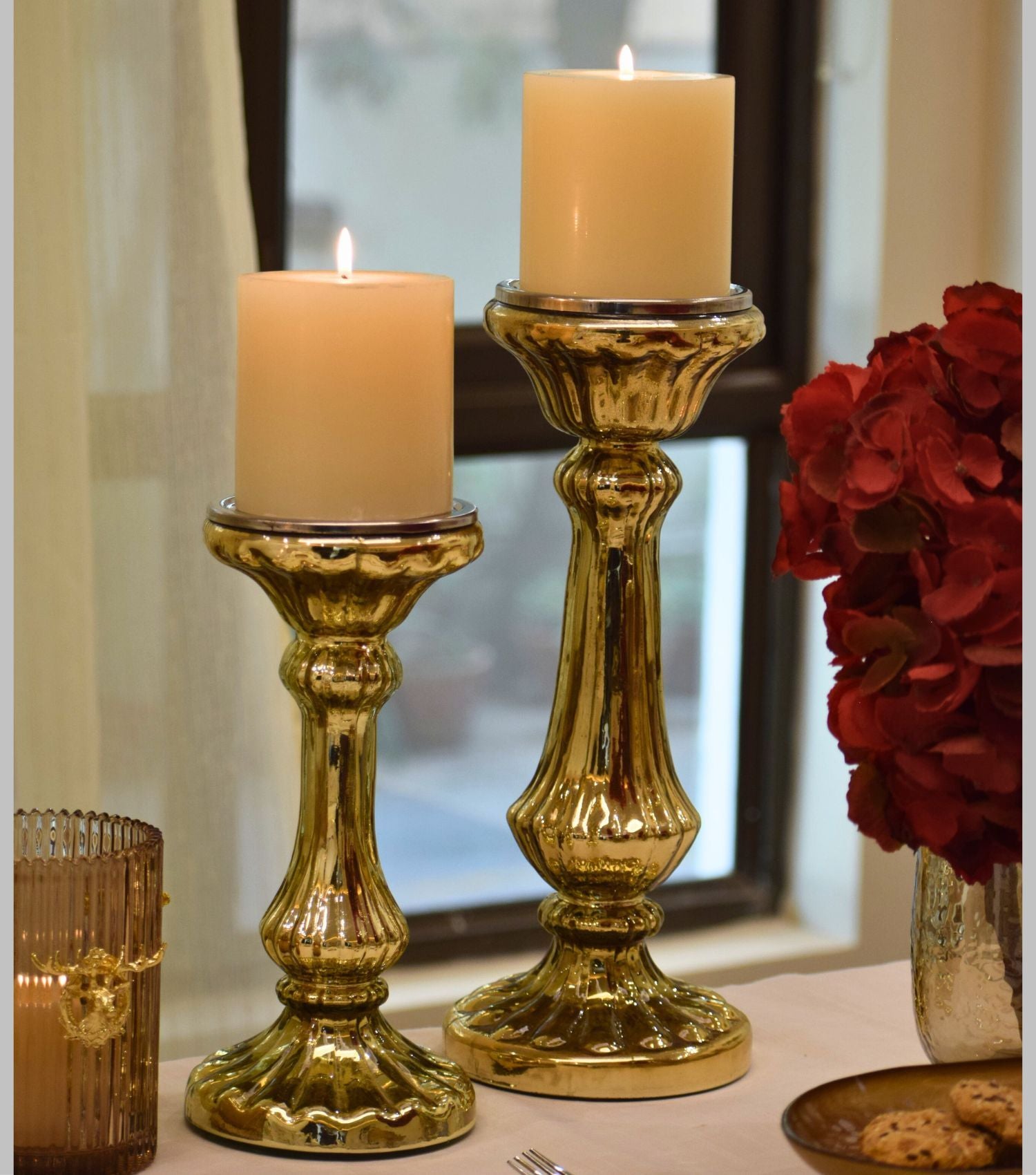 Mercerized Candle stand Gold
