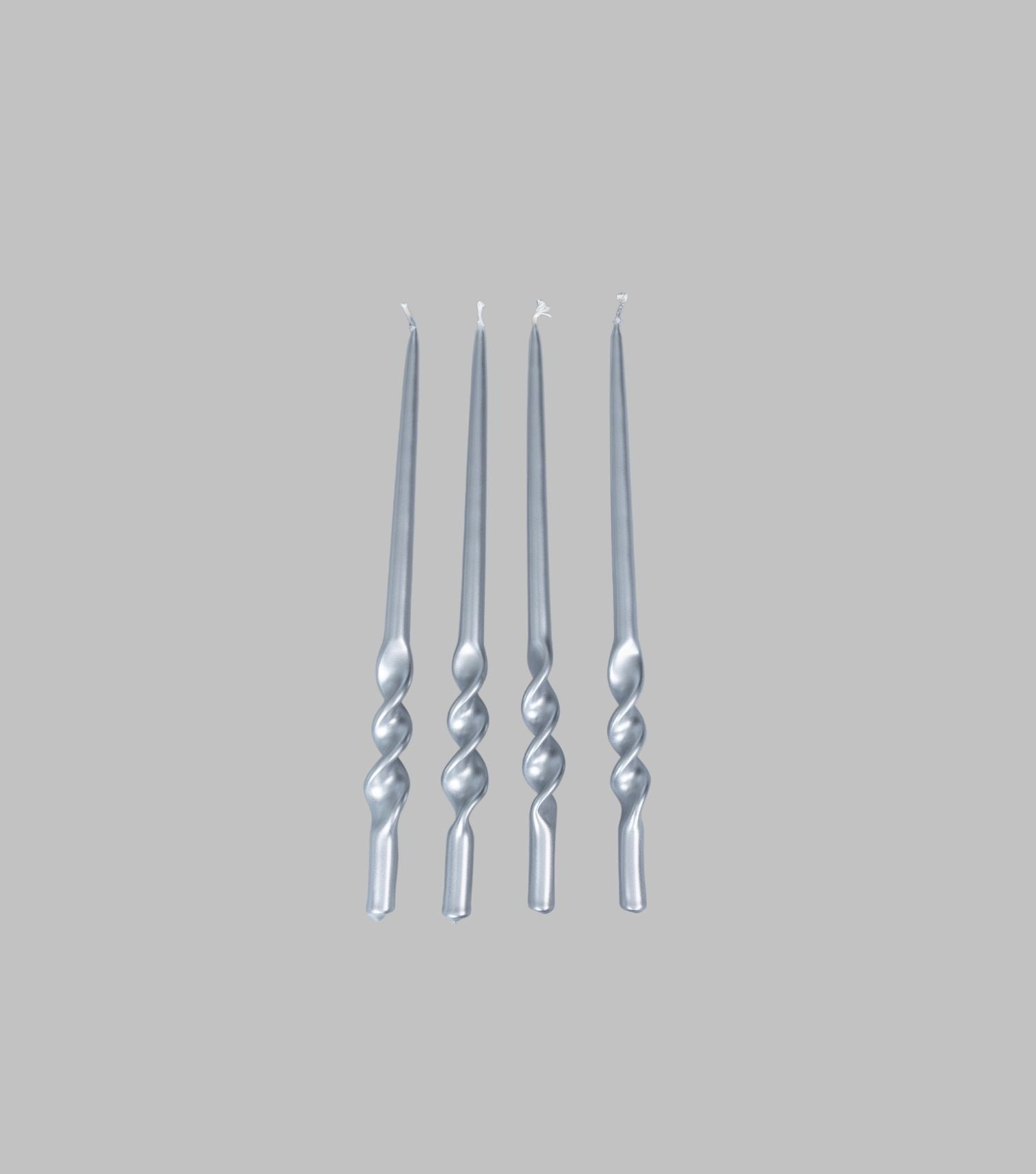 Alfa Taper Candle Silver Set of 4