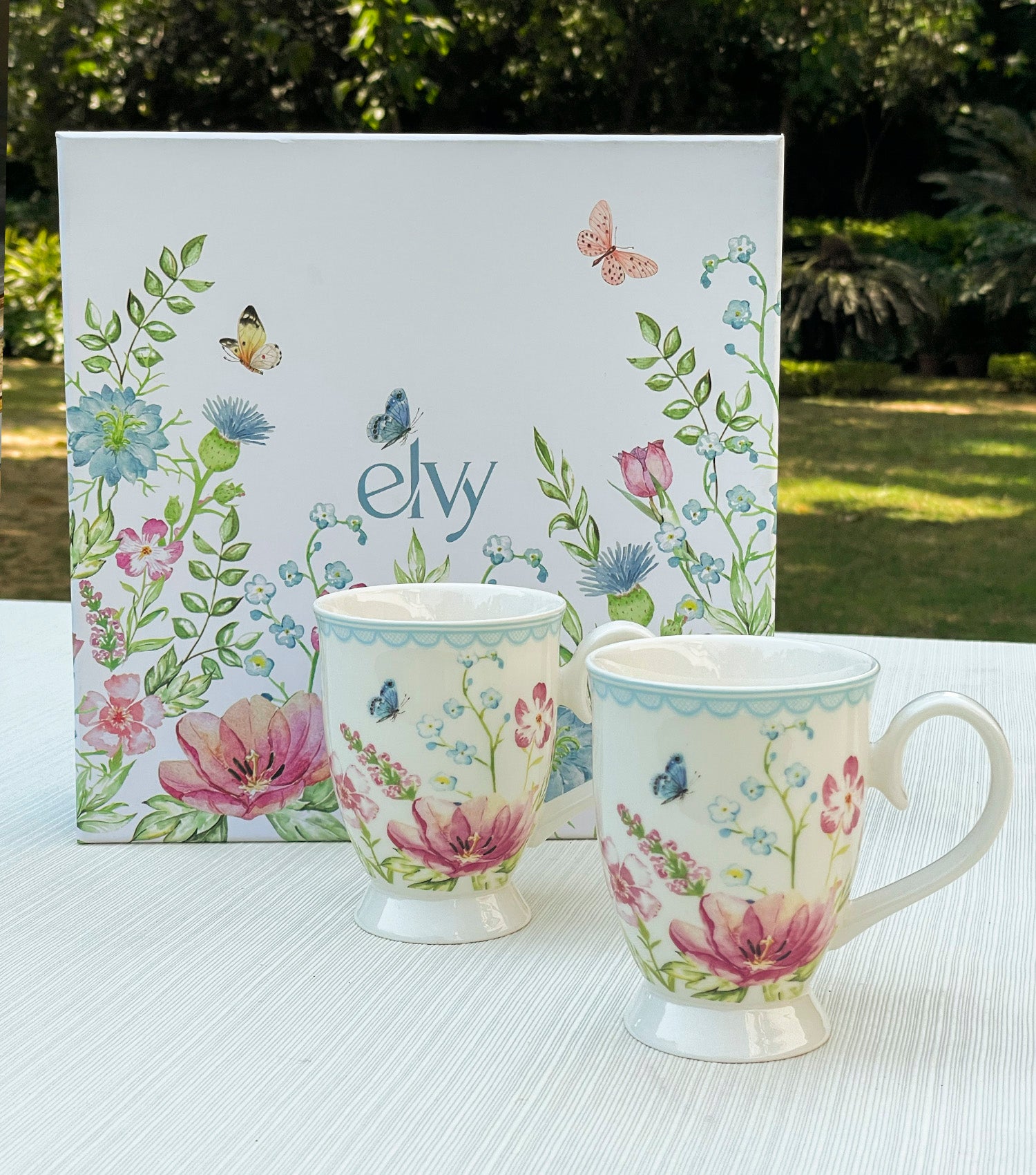 Floral Coffee Mugs Set of 4