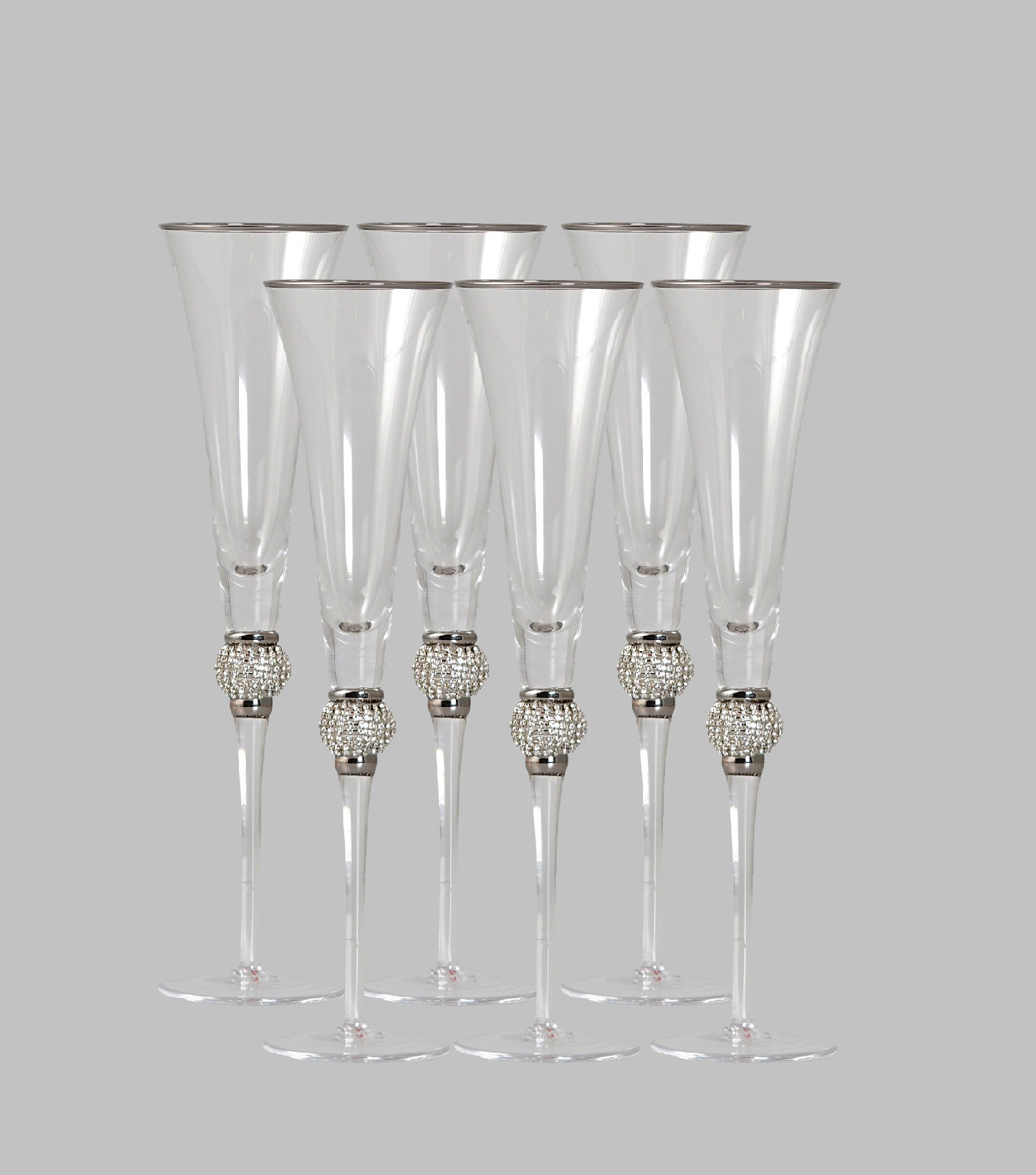 Fionna Champagne Glass Silver Set of 6
