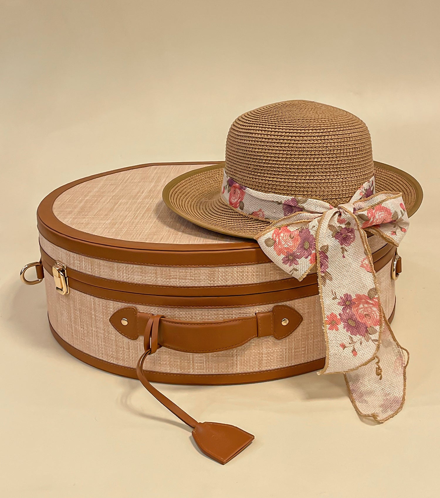 Raffia Hat Box