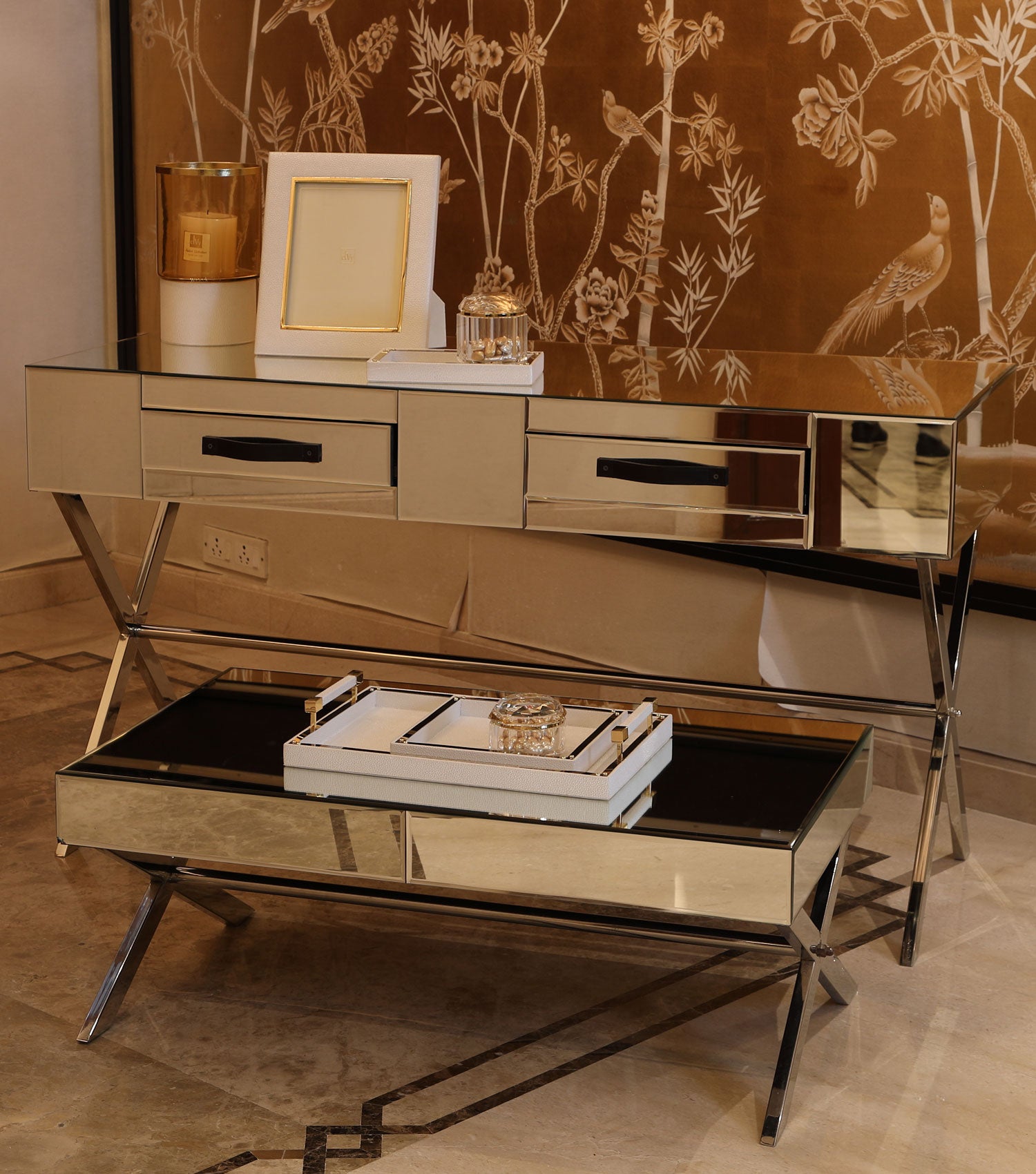 Console Table with Mirror Top