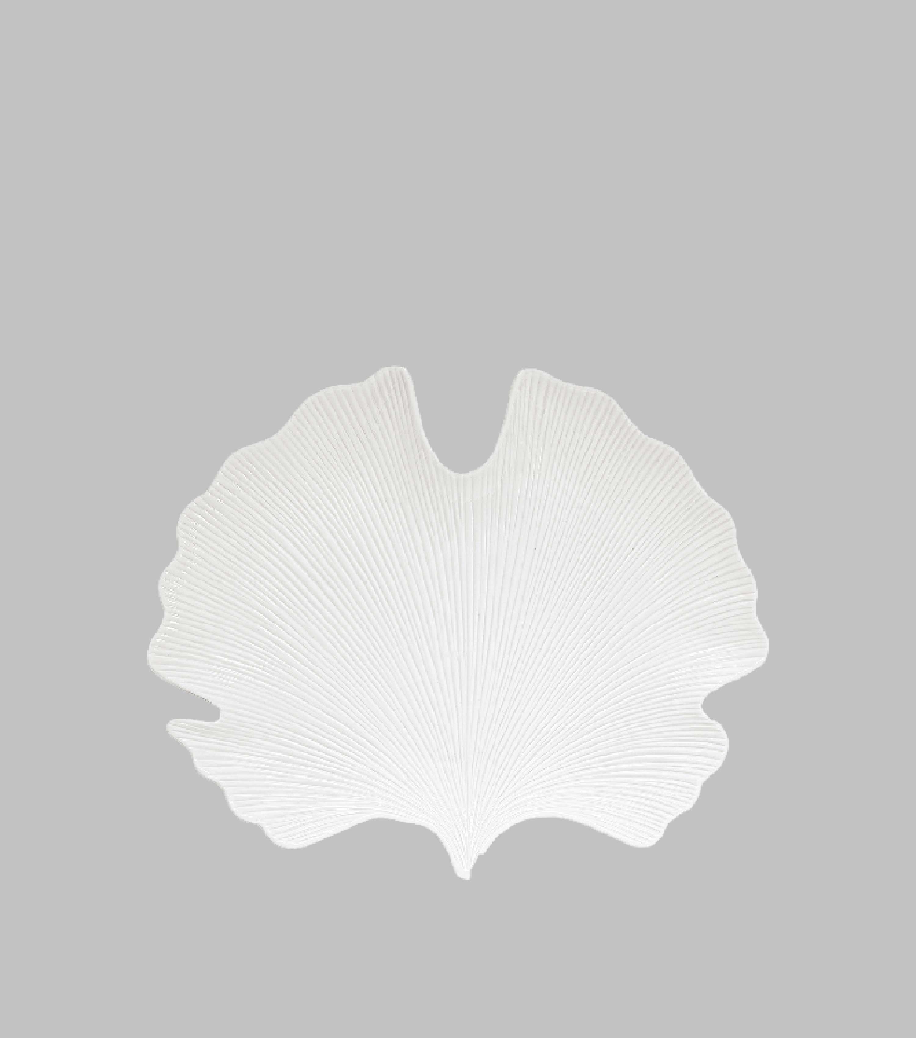 Ginko leaf platter white