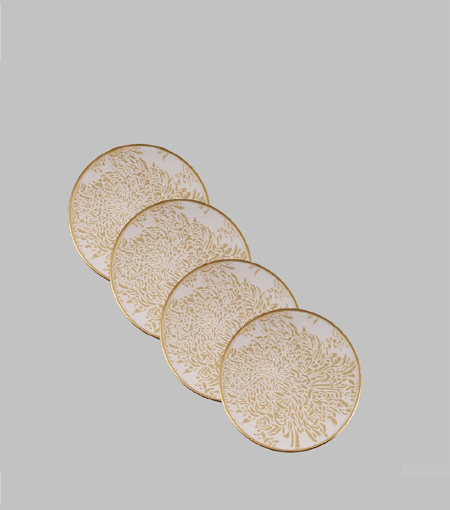 Reza Coasters Wht/Gold S/4